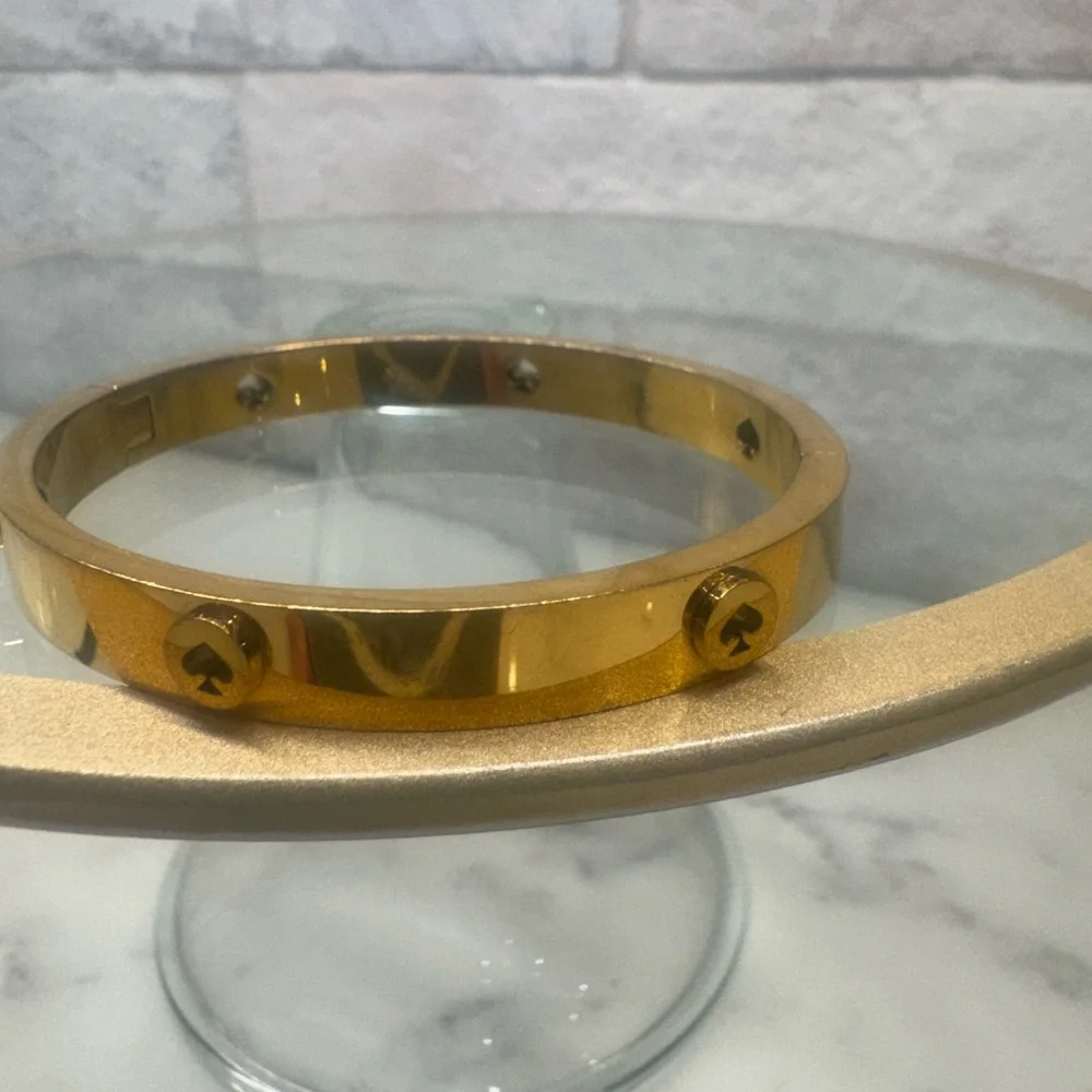 Kate Spade the Spade Gold-tone Logo Bangle Bracelet - Picture 3 of 11